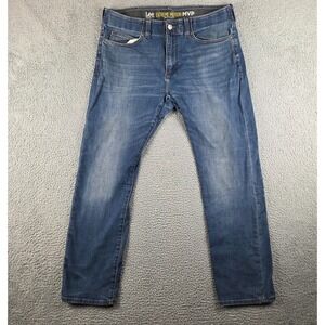 Lee Jeans Mens 36x32 (36x31) Blue Extreme Motion MVP Slim Straight Leg Stretch